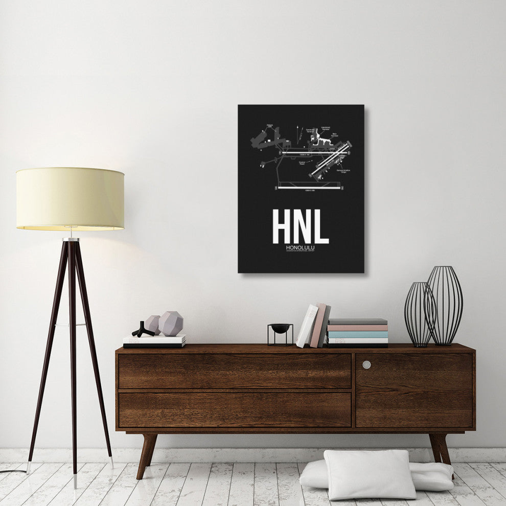 "HNL Honolulu Airport Black" Fine Art Print
