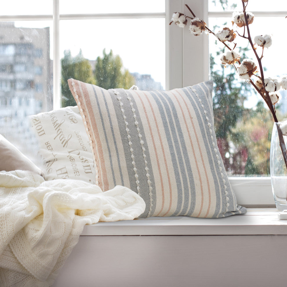 Delicate Textured Striped Throw Pillow