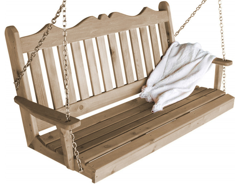 Cedar Royal English Porch Swing, Unfinished, 4 Foot