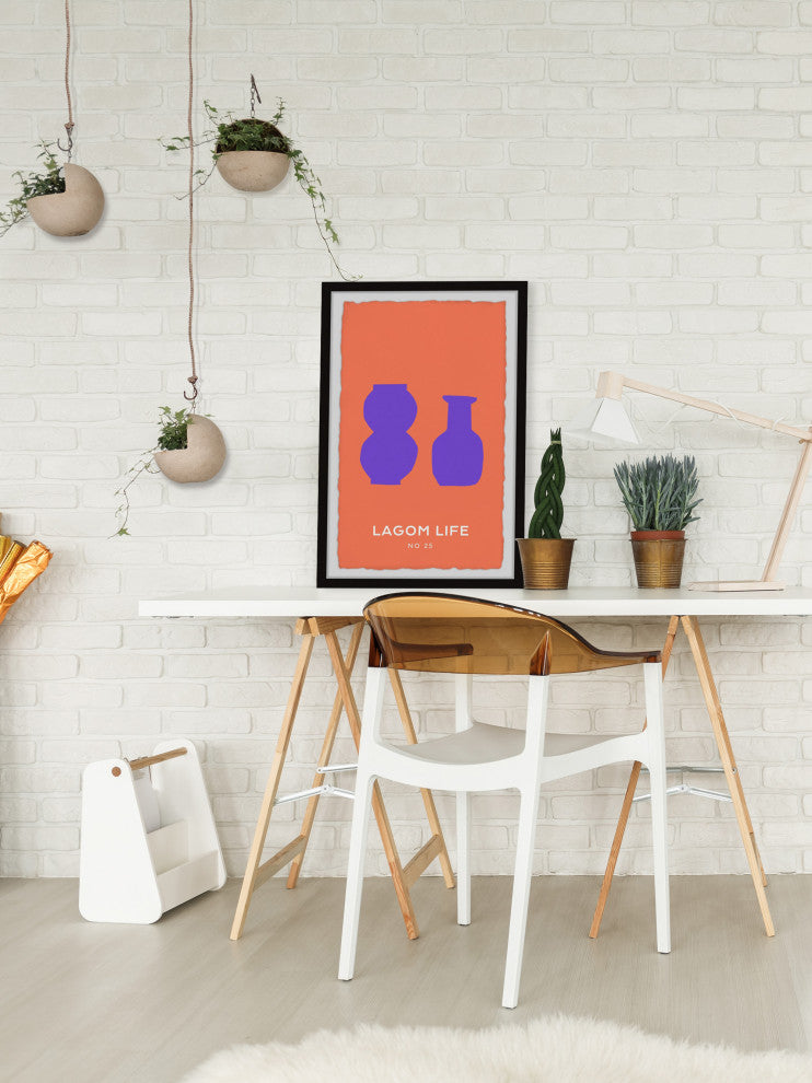 "Lagom Life" Framed Painting Print, 8x12