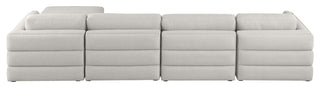 Beckham Linen Textured Fabric 5-Piece Modular L-Shaped Sectional, Beige