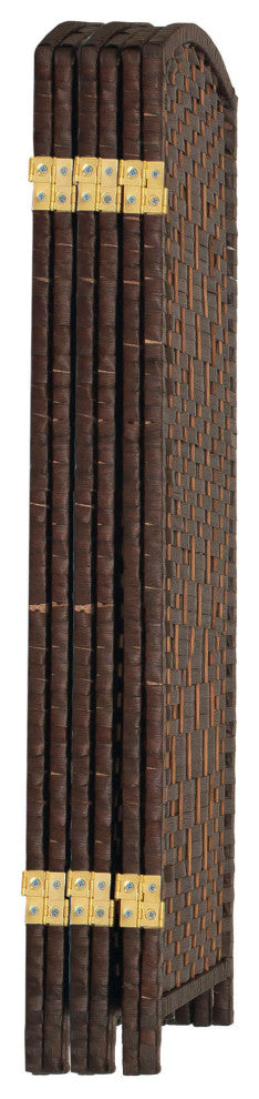 3 ft. Short Diamond Weave Fiber Room Divider Dark Mocha 6 Panel