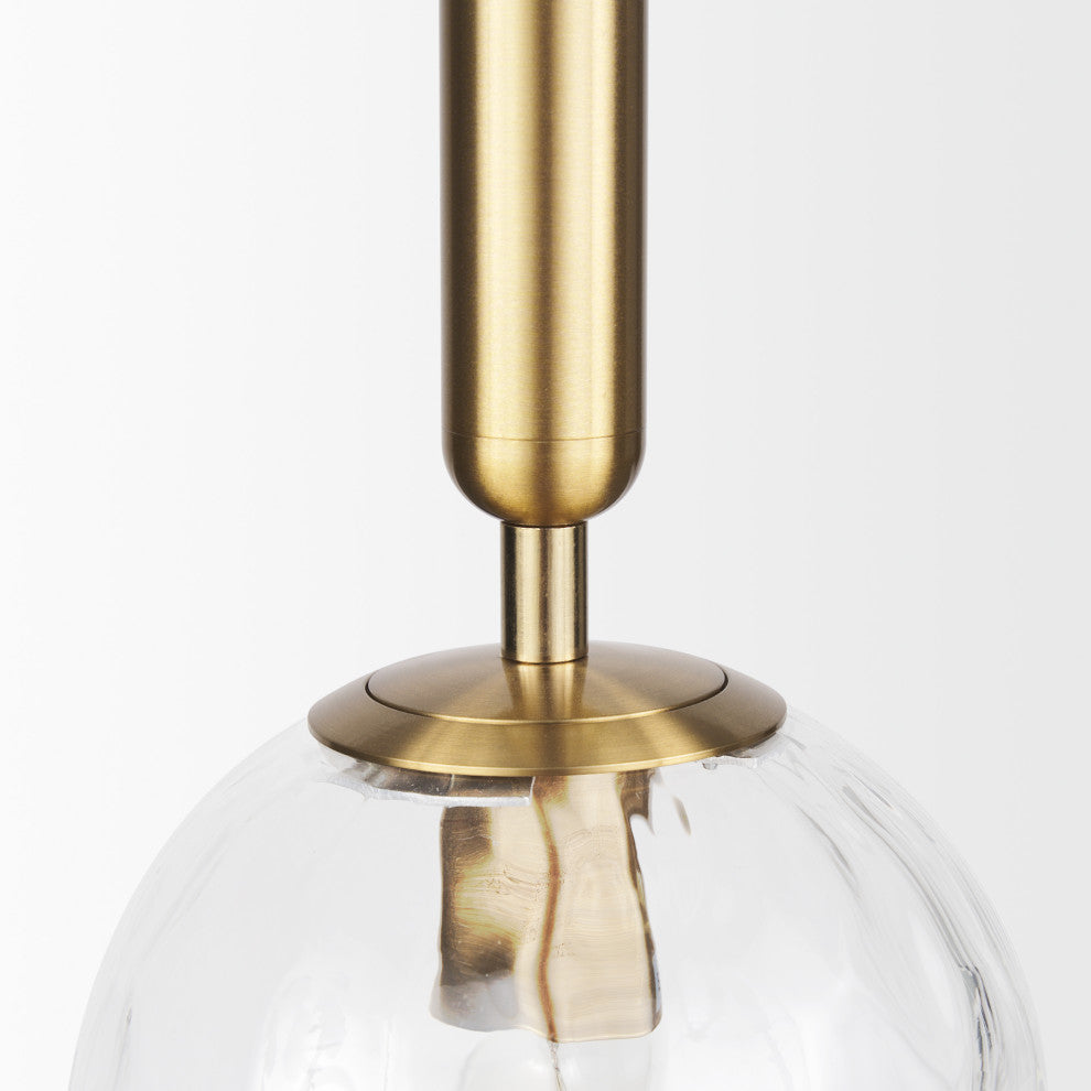 Britton Gold Metal With Clear Glass Globe 1-Light Pendant Light