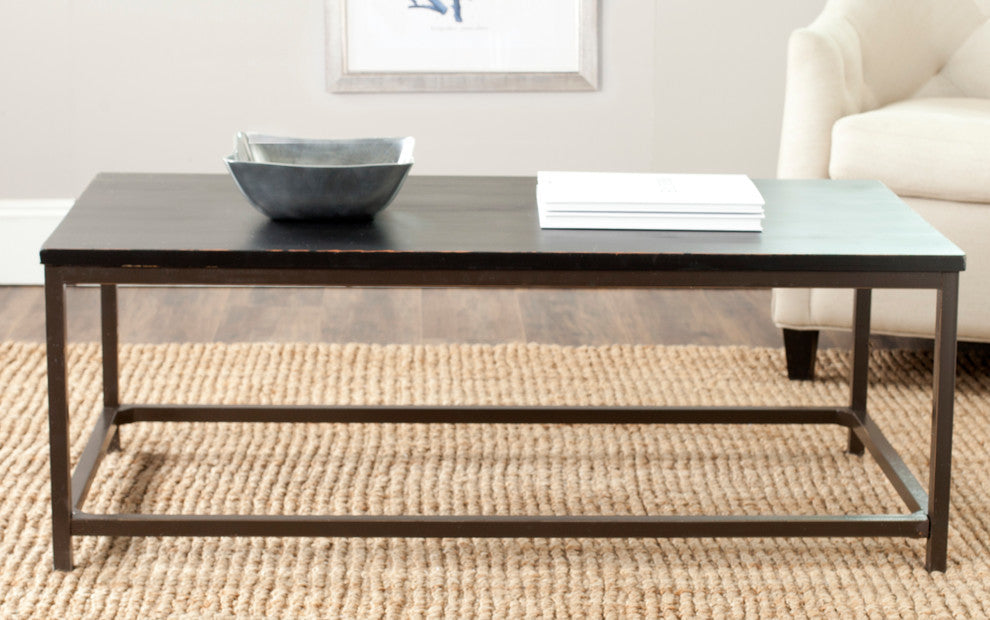 Safavieh Alec Coffee Table, Distressed Black