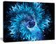 Blue Magical Wormhole Fractal, Large Abstract Canvas Wall Art, 20"x12"