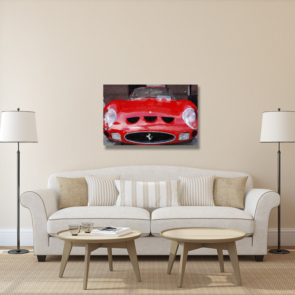 "1962 Ferrari 250 GTO Front Watercolor" Fine Art Print