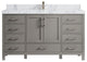 Malibu 60 Single Sink Vanity in Elephant Skin Gray 2" Calacatta Poanazzo