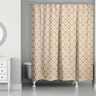 Terracotta Brush Diamonds 71x74 Shower Curtain