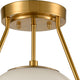 Modern Globe Semi Flush Mount Ceiling Light Sputnik Chandeliers, Brass, 1-Light