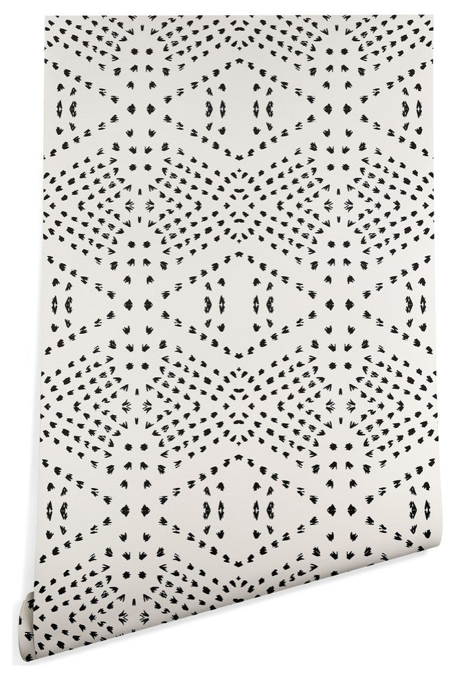 Deny Designs Holli Zollinger Boho Tile Wallpaper, Black, 2'x10'