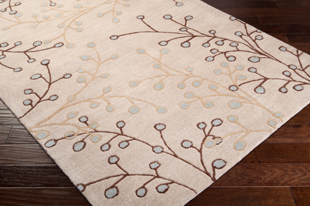 Surya Athena ATH-5008 Transitional Area Rug, Taupe, 6'' x 9'' Rectangle