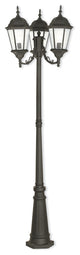 Outdoor Post Light With Clear Water Glass, Textured Black