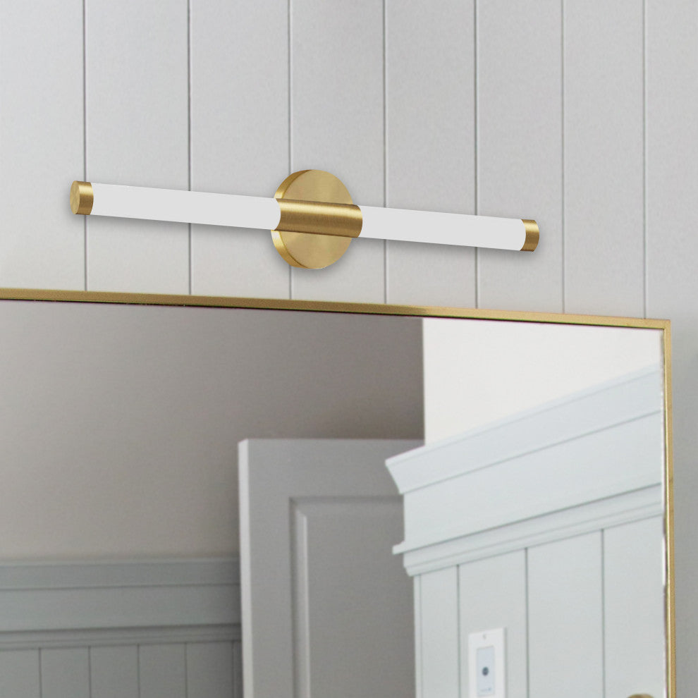 Corvette Modern 1 Light Aged Brass White Metal Vanity
