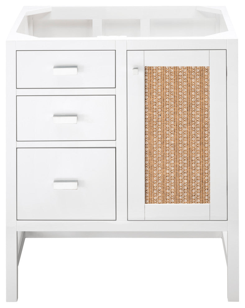 Addison 30" Single Vanity Cabinet, Glossy White, No Top