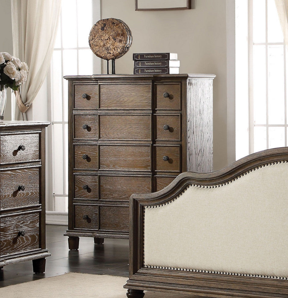 5 Drawers Weathered Oak Chest
