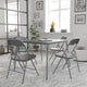 5 Piece Folding Card Table and Chair Set, Gray