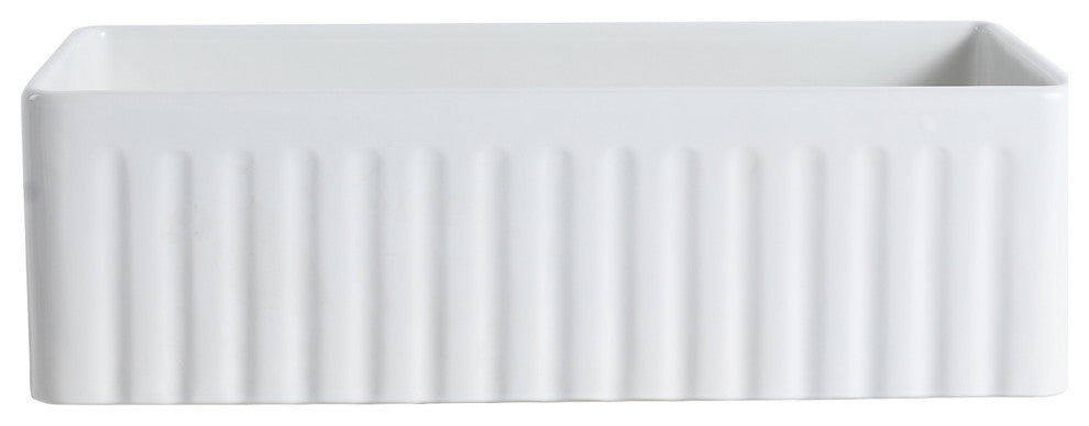 White Fireclay 33 in. Single Bowl Farmhouse Apron Kitchen Sink with Accessories,