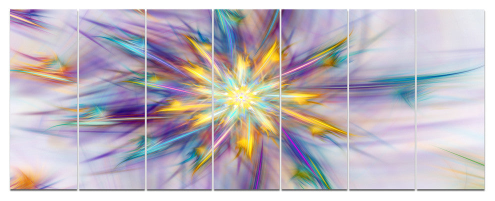 Large Exotic Colorful Flower, Floral Canvas Art Print, 83"x32", 7 Panels