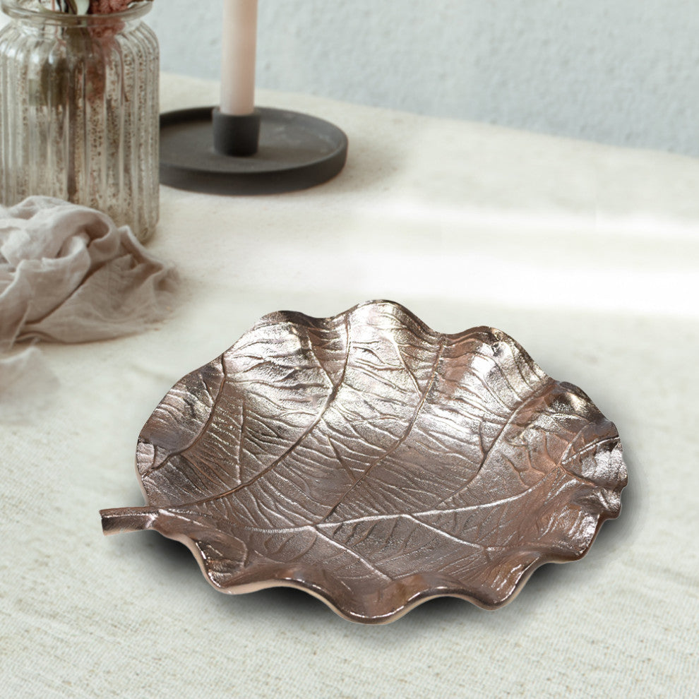 Handmade Decorative Aluminium Tray, Bronze Color Coated