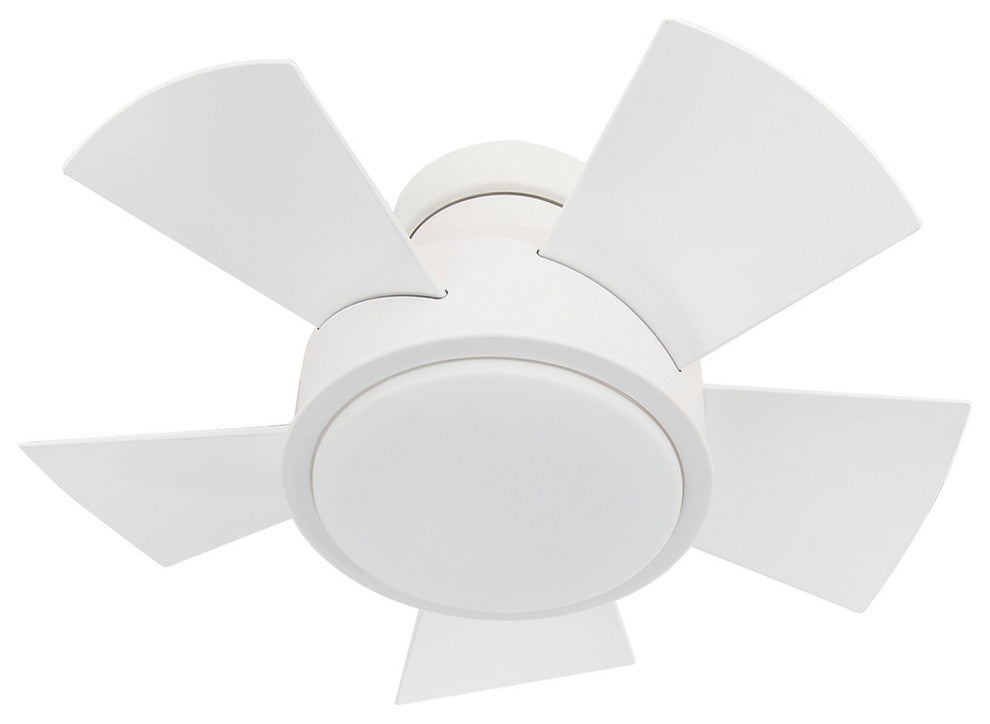 Modern Forms Vox Flush Mount Ceiling Fan, Bronze, Matte White, 26"