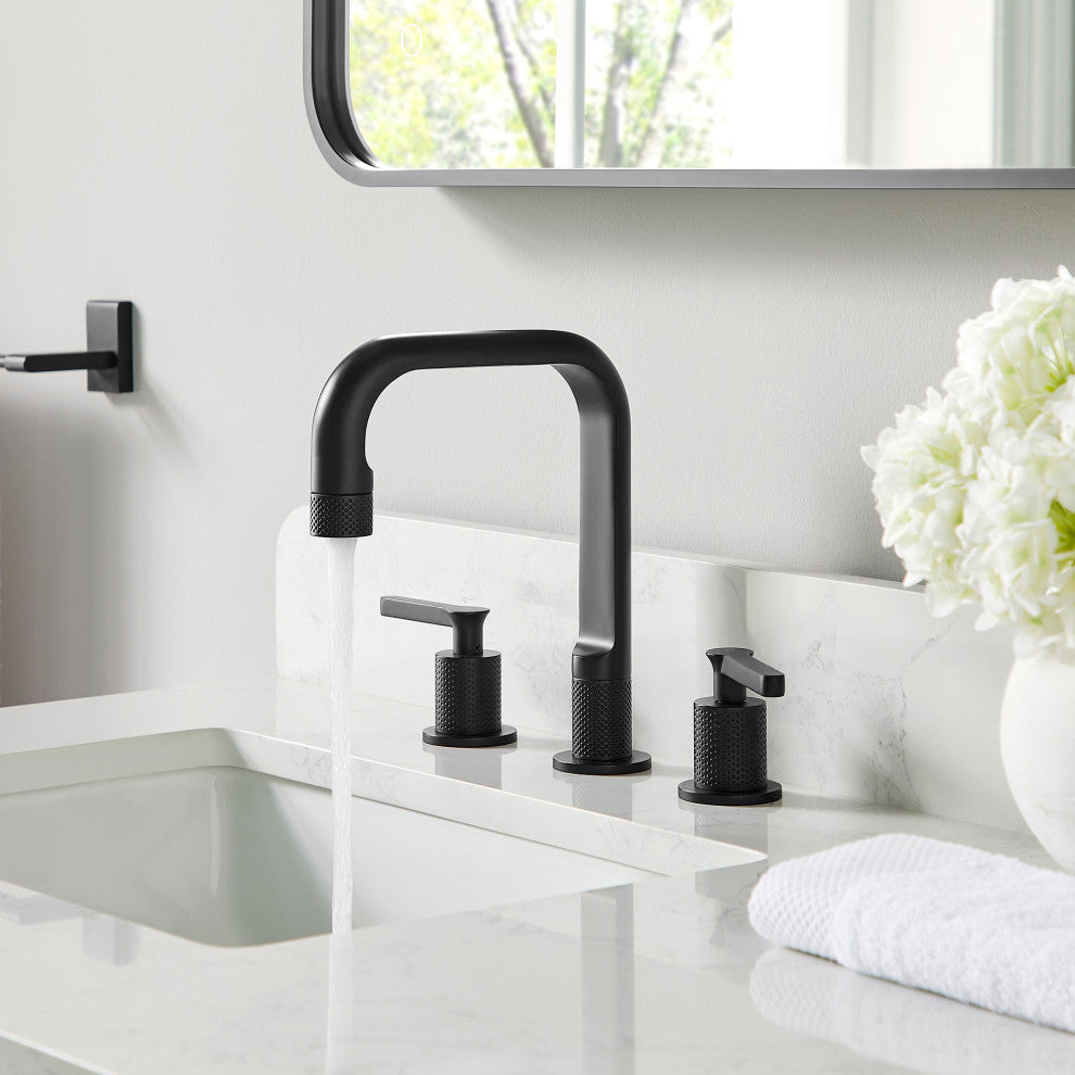 Wishful 8" Widespread 2-Handle Bathroom Faucet, Matte Black