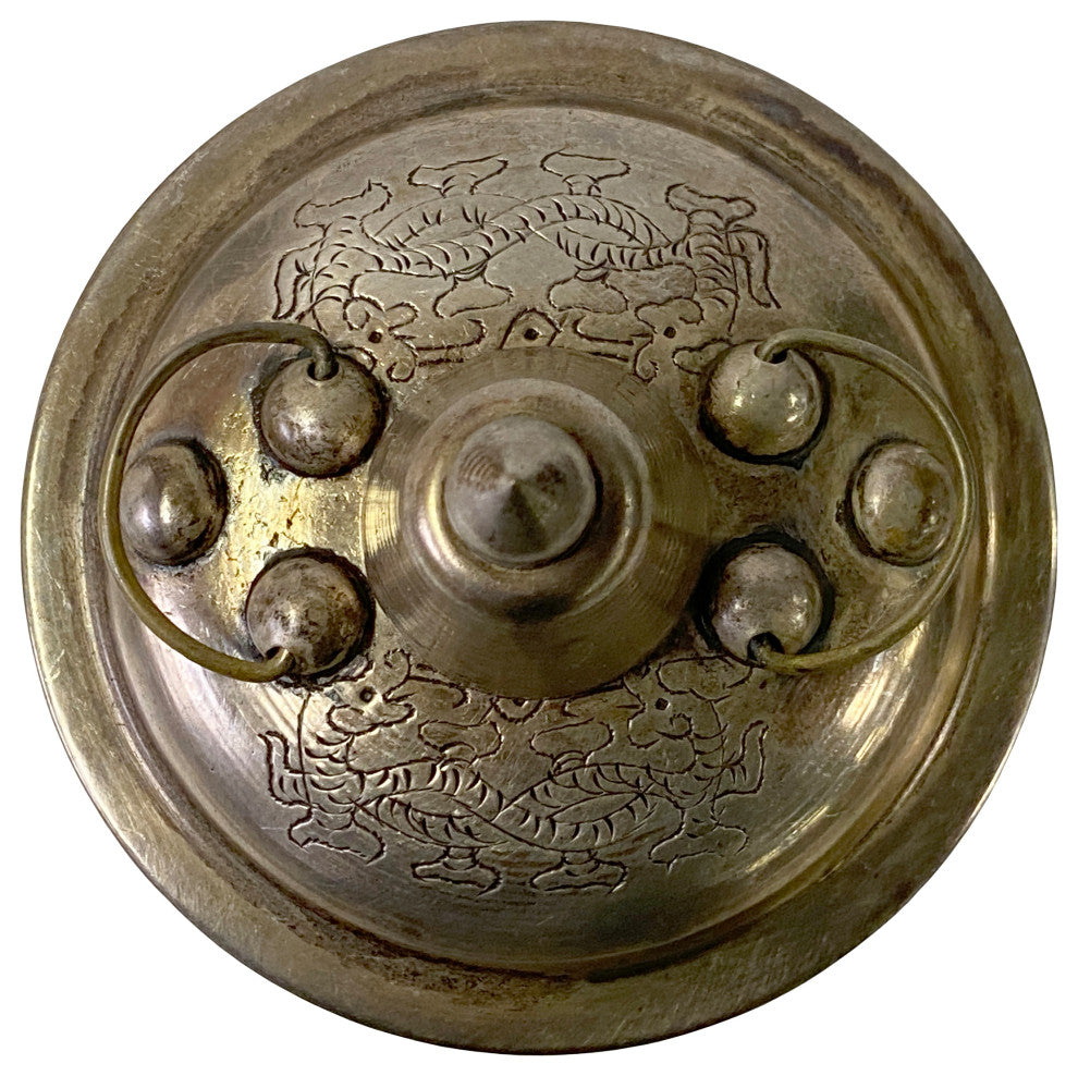Chinese Nickel Miniature Mongolian Hotpot Shape Display Decor Hws2578