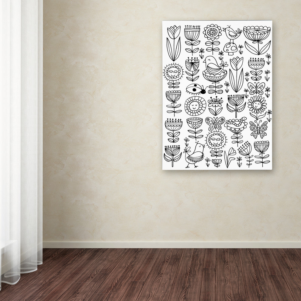 Elizabeth Caldwell 'Birds And Flowers' Canvas Art, 14x19