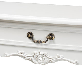 Gabrielle Traditional Provincial White-Finished 1-Drawer Wood Console Table