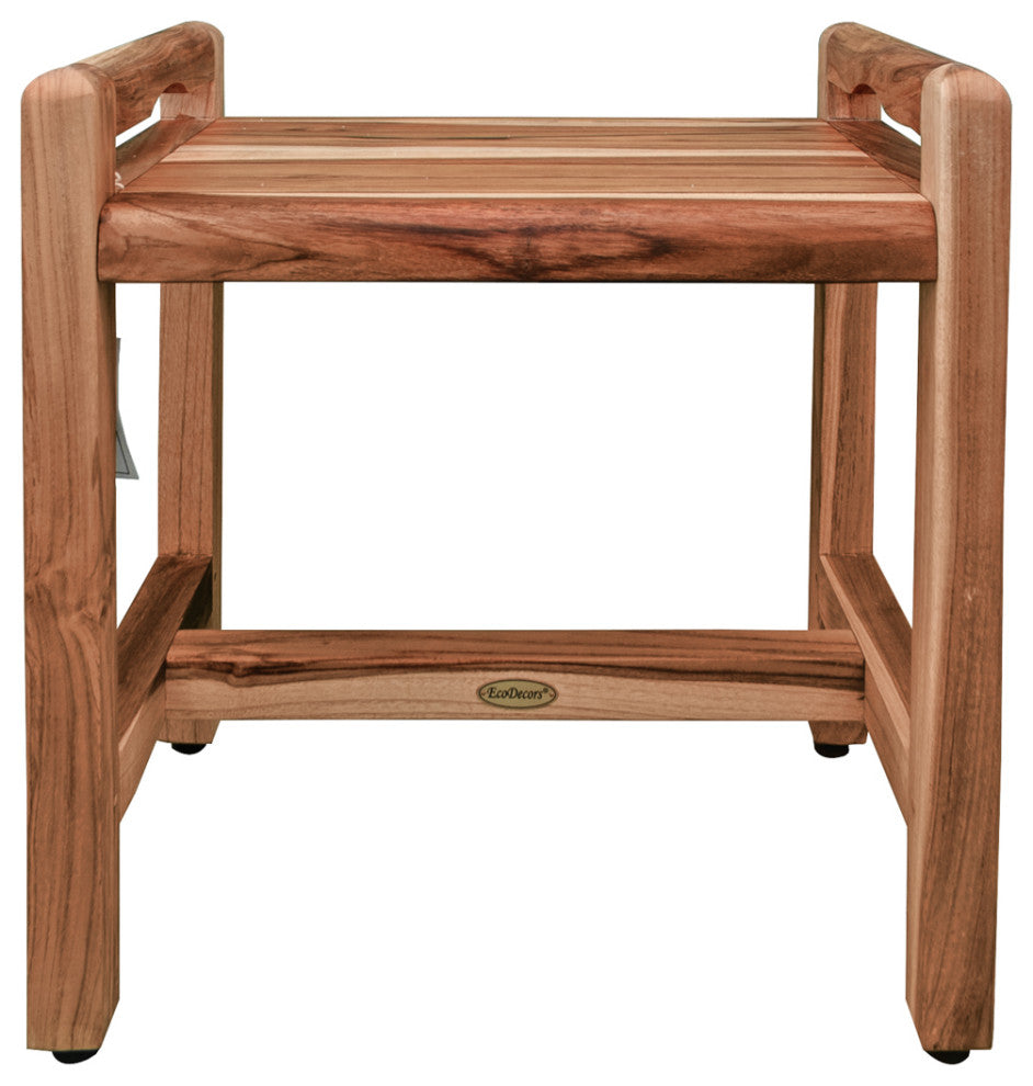 EcoDecors EarthyTeak Classic 18" Shower Bench With LiftAide Arms