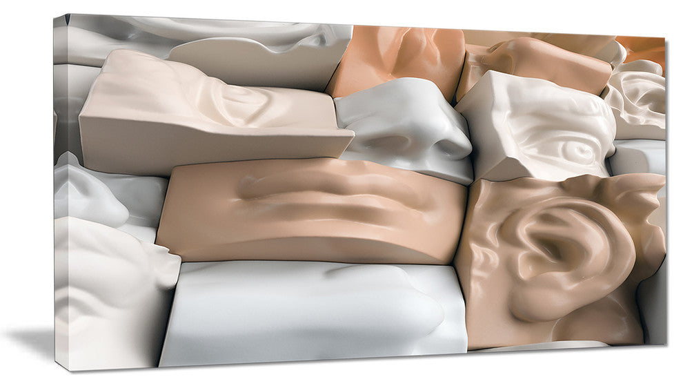 Abstract Mannequin Blocks, Abstract Canvas Art Print, 32"x16"