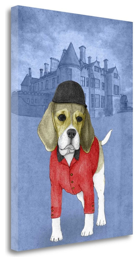 "Beagle With Beaulieu Palace" By Barruf, Giclee Print on Gallery Wrap Canvas