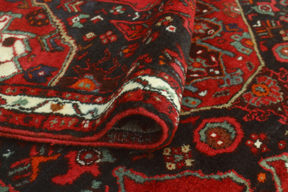 Fine Vintage Distressed Hengameh Red/Ivory Runner, 3'5x10'2
