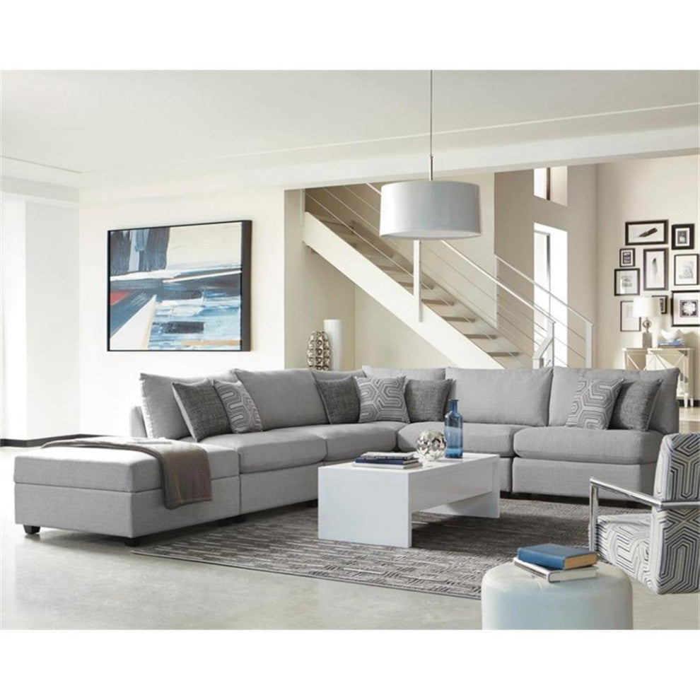 Coaster Cambria 6-piece Fabric Upholstered Modular Sectional Gray