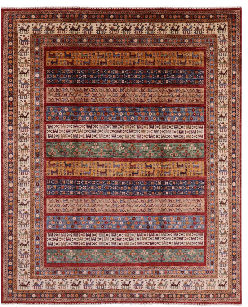 8' 3" X 10' 0" Persian Gabbeh Tribal Hand-Knotted Rug Q5240