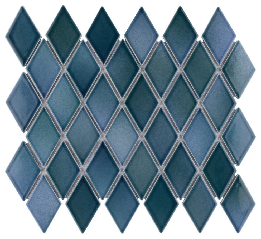 Hudson Kite Porcelain Mosaic Floor and Wall Tile, Aquamarine