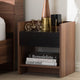 Vanda Modern Two-Tone Walnut and Black Wood 1-Drawer Nightstand