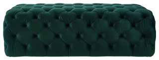 Kaylee Green Velvet Ottoman - Green