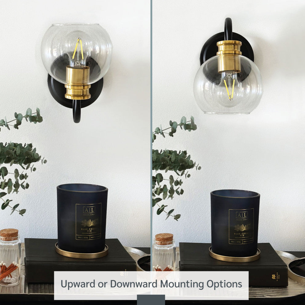 1-Light Vanity Sconce Lighting for On the Wall and Over the Mirror