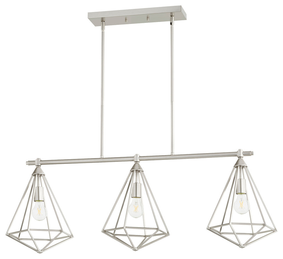Bennett 3-Light Island Fixture, Satin Nickel