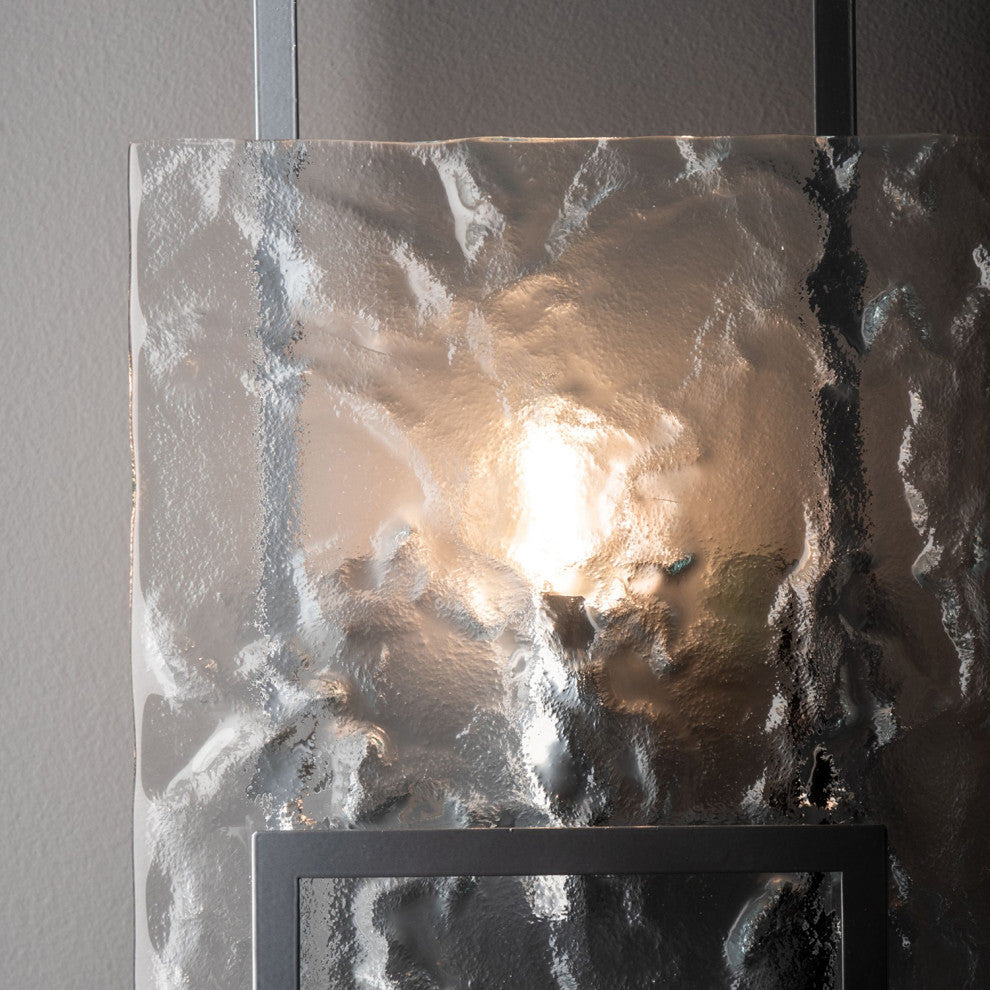 Geo Sconce, Sterling/Clear Glass