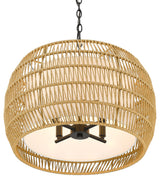 Everly 4 Light Chandelier With Natural Rattan Shade