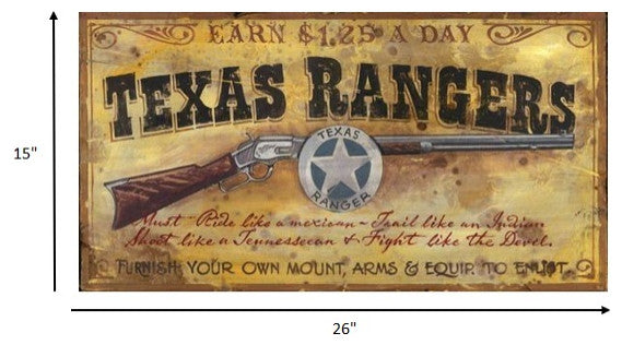 Vintage Texas Rangers Shotgun Wall Decor