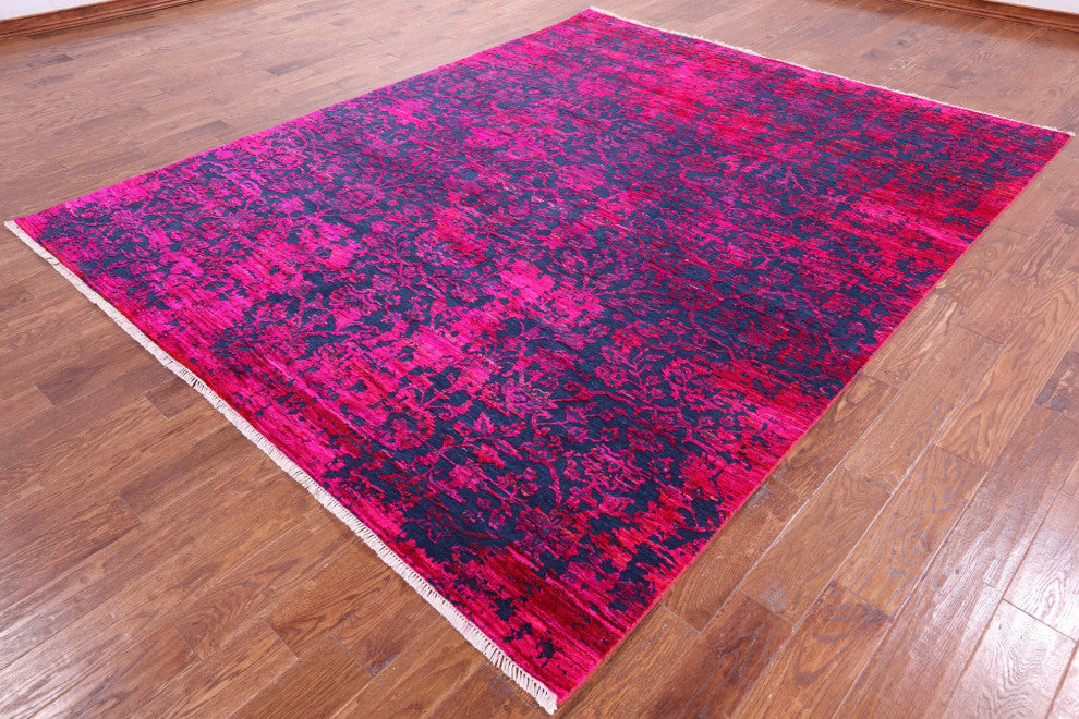Handmade Modern Wool and Silk Rug 8' 0" X 9' 11" Q11845