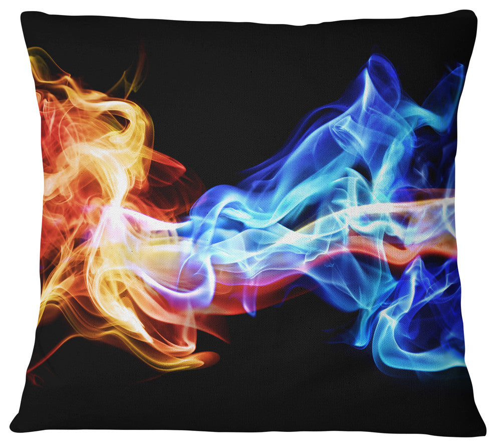 Red and Blue Smoke Abstract Abstract Throw Pillow, 18"x18"
