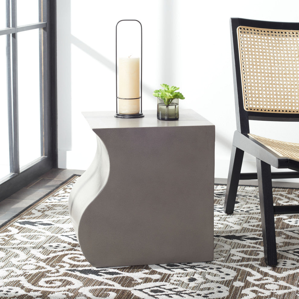 Safavieh Mazza Concrete Accent Stool Dark, Grey