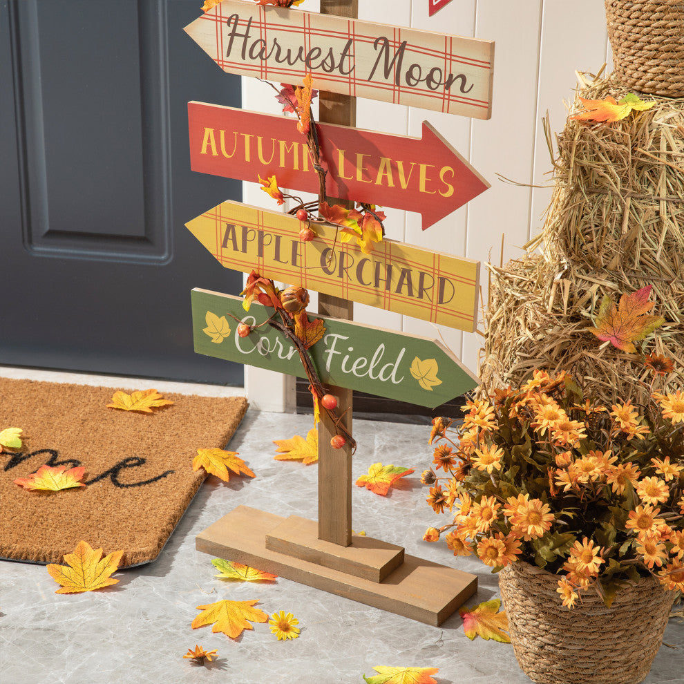 42.5"H Fall Wooden Pumpkin Patch Porch Sign