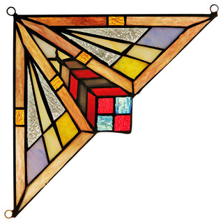 CHLOE Lighting CIENA Mission Tiffany-glass Window Panel 8"