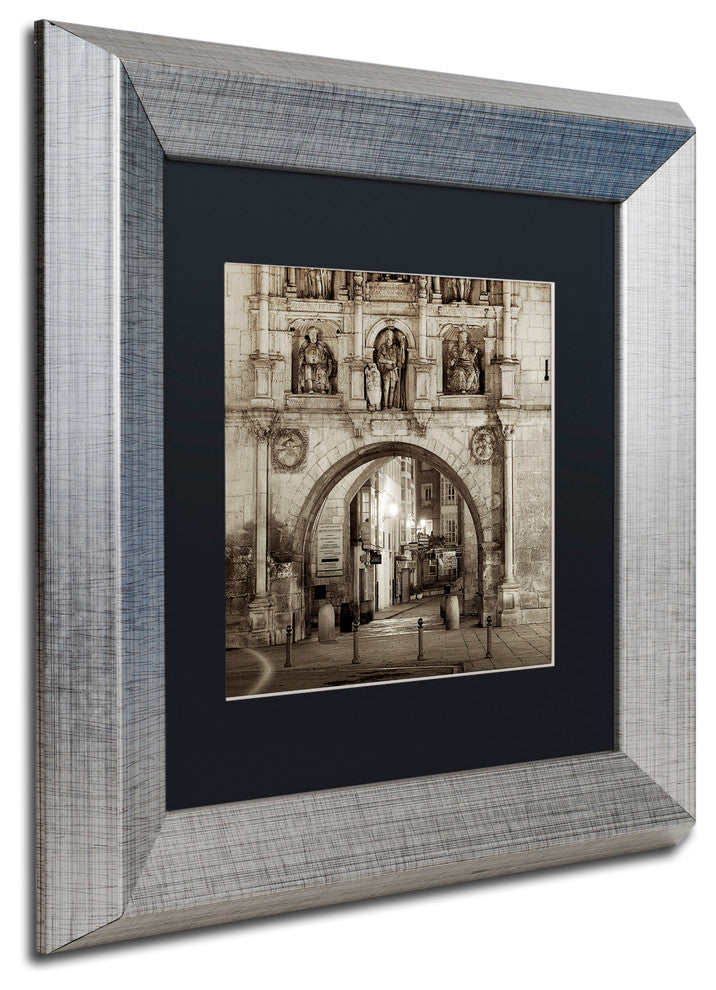 Alan Blaustein 'Burgos I' Art, Silver Frame, Black Mat, 11x11