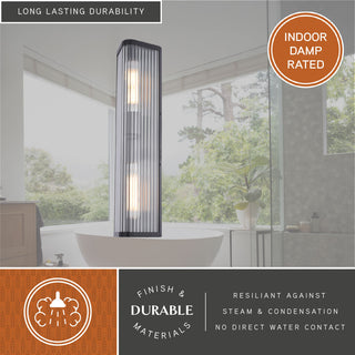 Barbier 2-Light Antique Gold Brass Modern Wall Sconce, Bathroom Vanity Fixture, Matte Black