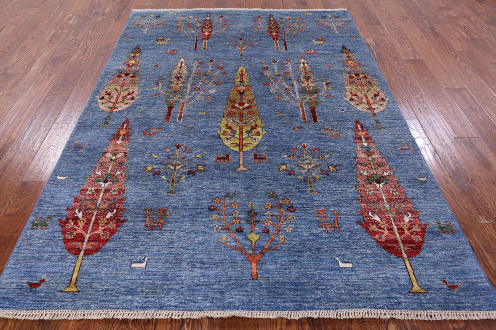 Tribal Persian Gabbeh Handmade Rug 5' 8" X 7' 6" Q7641
